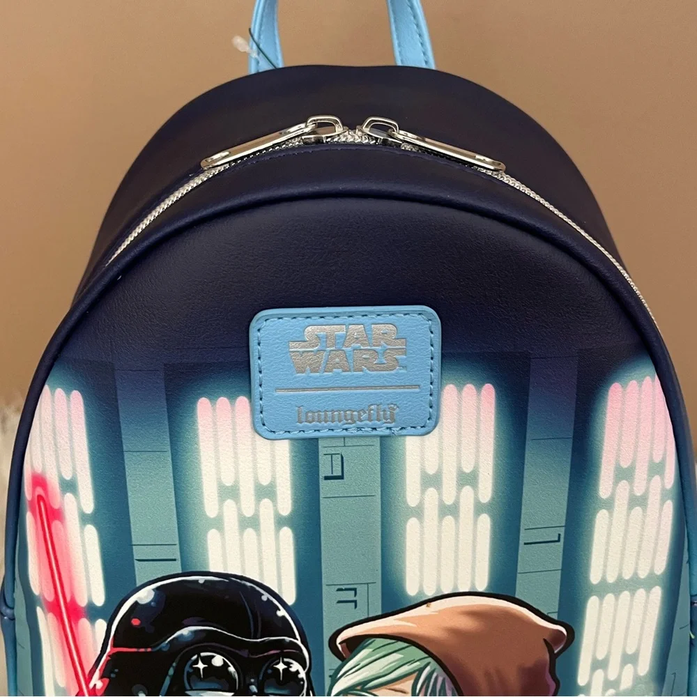 {Loungefly} Star Wars Darth Vader vs Obi-Wan Chibi Characters Mini Backpack